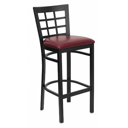 Restaurant Stool, Window Back, Burg Seat MPN:XU-DG6R7BWIN-BAR-BURV-GG
