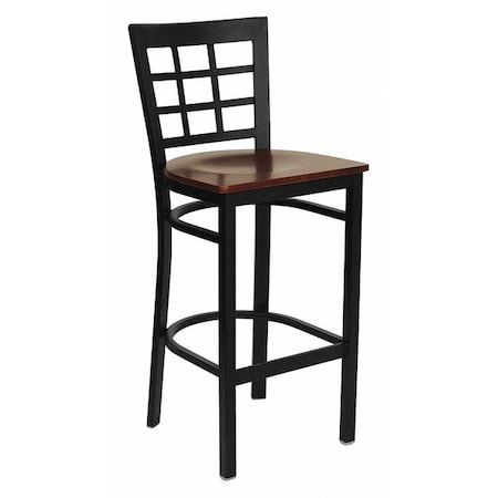 Restaurant Stool, Window Back, Mahgny Sea MPN:XU-DG6R7BWIN-BAR-MAHW-GG