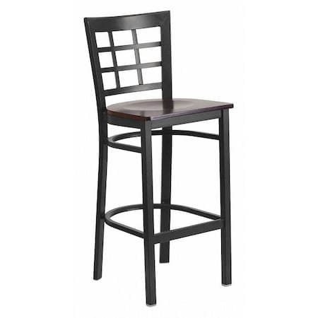 Restaurant Stool, Window Back, Walnut Sea MPN:XU-DG6R7BWIN-BAR-WALW-GG