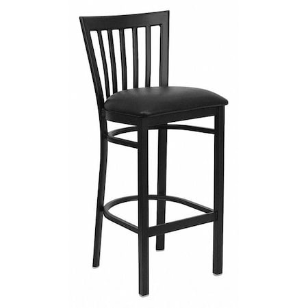 Restaurant Stool, School Back, Blk Seat MPN:XU-DG6R8BSCH-BAR-BLKV-GG