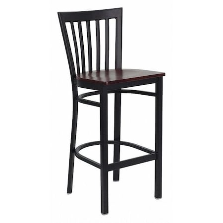 Restaurant Stool, School Back, Mah Seat MPN:XU-DG6R8BSCH-BAR-MAHW-GG