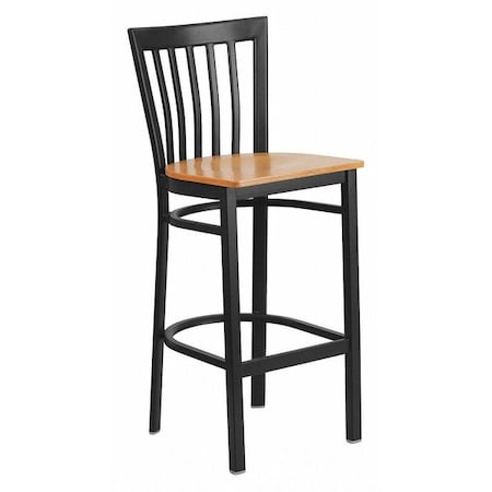 Restaurant Stool, School Back, Nat Seat MPN:XU-DG6R8BSCH-BAR-NATW-GG