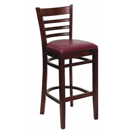 Barstool, Ladder Back, Mah Wood, Burg Viny MPN:XU-DGW0005BARLAD-MAH-BURV-GG