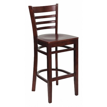 Barstool, Ladder Back, Mahogany Wood MPN:XU-DGW0005BARLAD-MAH-GG