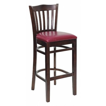 Wood Barstool, Walnut, Vrtcl Slat Bck, Bur MPN:XU-DGW0008BARVRT-WAL-BURV-GG