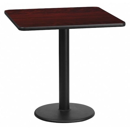 Square Laminate Table, Laminate Top, Wood Grain MPN:XU-MAHTB-2424-TR18-GG