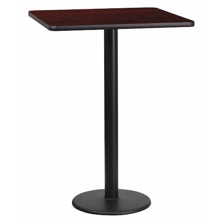 Square Laminate Table, Laminate Top, Wood Grain MPN:XU-MAHTB-2424-TR18B-GG