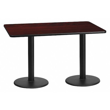 Rectangle Laminate Table, Laminate Top, Wood Grain MPN:XU-MAHTB-3060-TR18-GG