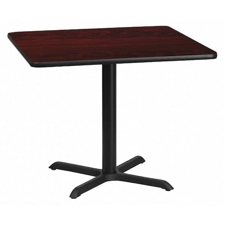 Square Laminate Table, Laminate Top, Wood Grain MPN:XU-MAHTB-3636-T3030-GG