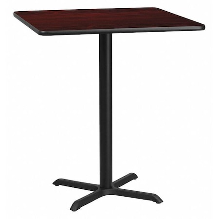 Square Laminate Table, Laminate Top, Wood Grain MPN:XU-MAHTB-3636-T3030B-GG