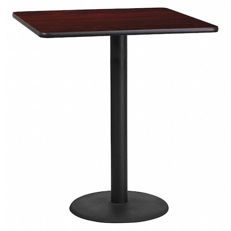 Square Laminate Table, Laminate Top, Wood Grain MPN:XU-MAHTB-3636-TR24B-GG