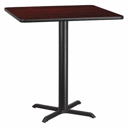 Square Laminate Table, Laminate Top, Wood Grain MPN:XU-MAHTB-4242-T3333B-GG