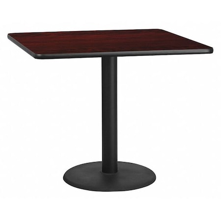 Square Laminate Table, Laminate Top, Wood Grain MPN:XU-MAHTB-4242-TR24-GG