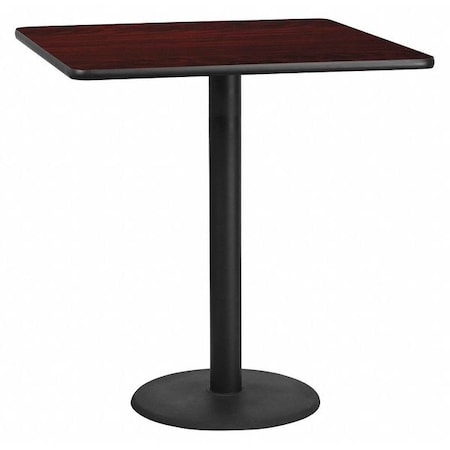 Square Laminate Table, Laminate Top, Wood Grain MPN:XU-MAHTB-4242-TR24B-GG
