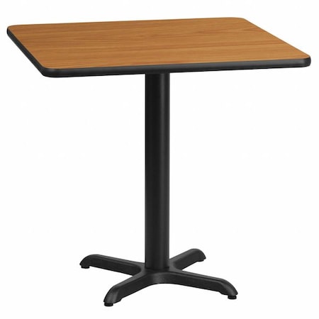 Square Natural Laminate Table, Laminate Top, Wood Grain MPN:XU-NATTB-2424-T2222-GG