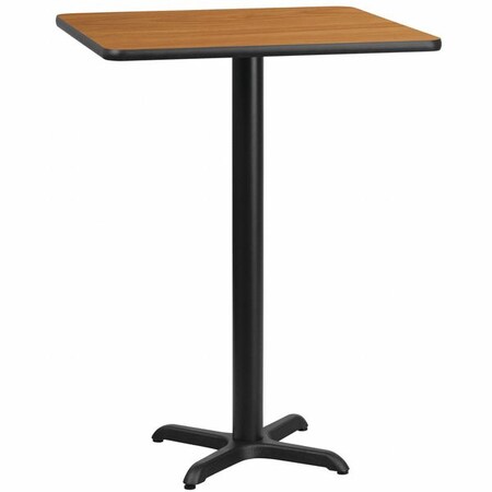 Square Natural Laminate Table, Laminate Top, Wood Grain MPN:XU-NATTB-2424-T2222B-GG