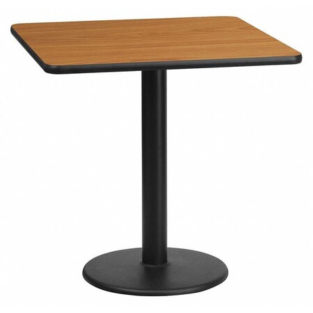 Square Natural Laminate Table, Laminate Top, Wood Grain MPN:XU-NATTB-2424-TR18-GG