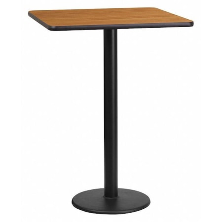 Square Natural Laminate Table, Laminate Top, Wood Grain MPN:XU-NATTB-2424-TR18B-GG