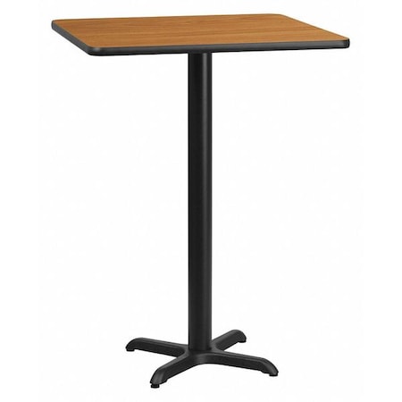 Square Natural Laminate Table, Laminate Top, Wood Grain MPN:XU-NATTB-3030-T2222B-GG