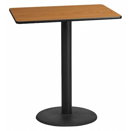 Rectangle Ntural Lam Table, Rect w/Rnd Base, 30