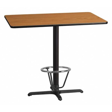 Rectangle Laminate Table, Laminate, Wood Grain MPN:XU-NATTB-3048-T2230B-3CFR-GG