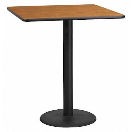 Square Natural Laminate Table, Laminate Top, Wood Grain MPN:XU-NATTB-3636-TR24B-GG