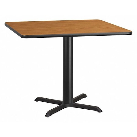 Square Natural Laminate Table, Laminate Top, Wood Grain MPN:XU-NATTB-4242-T3333-GG