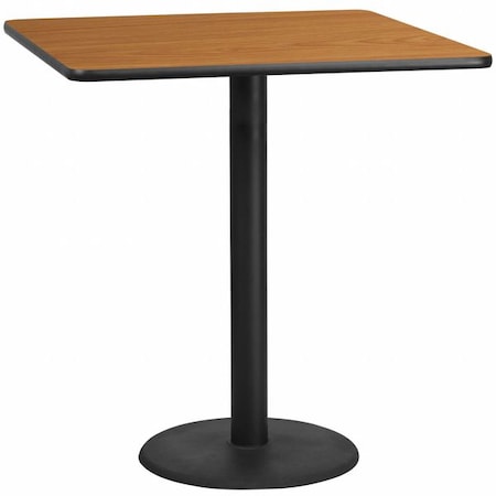 Square Natural Laminate Table, Laminate Top, Wood Grain MPN:XU-NATTB-4242-TR24B-GG