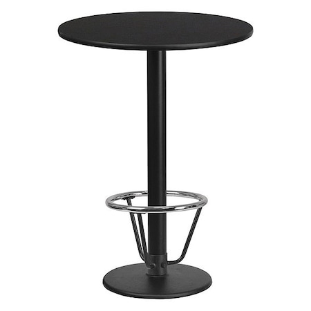 Round Table-RD Base, Laminate Blk, 24