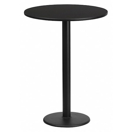 Round Laminate Table Top, Laminate Top, Wood Grain MPN:XU-RD-24-BLKTB-TR18B-GG