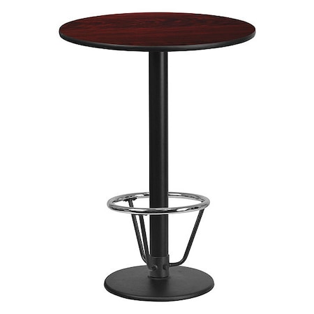 Round Laminate Table, Laminate, Wood Grain MPN:XU-RD-24-MAHTB-TR18B-3CFR-GG