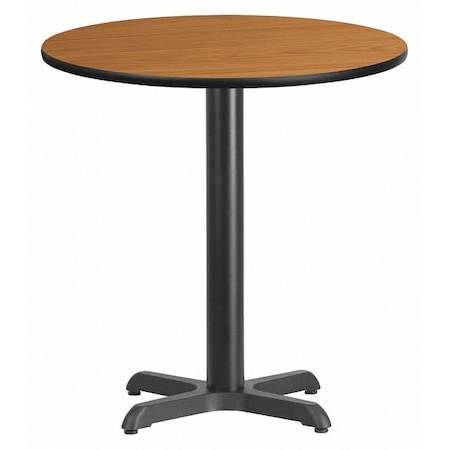 Round Natural Laminate Table, Laminate Top, Wood Grain MPN:XU-RD-24-NATTB-T2222-GG