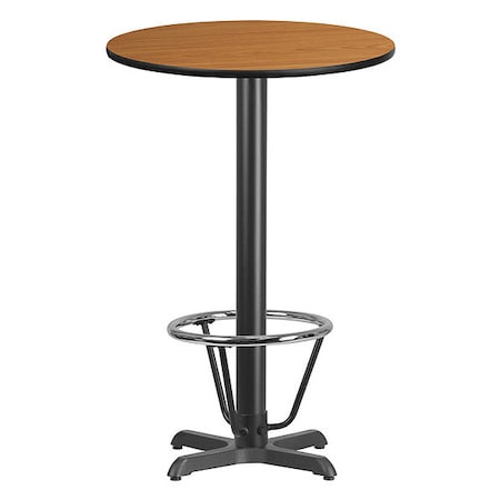 Round Laminate Table, Laminate, Wood Grain MPN:XU-RD-24-NATTB-T2222B-3CFR-GG