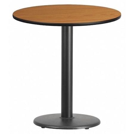 Round Natural Laminate Table, Laminate Top, Wood Grain MPN:XU-RD-24-NATTB-TR18-GG
