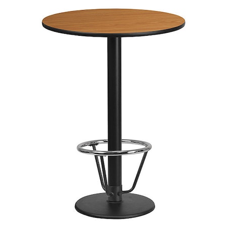 Round Laminate Table, Laminate, Wood Grain MPN:XU-RD-24-NATTB-TR18B-3CFR-GG