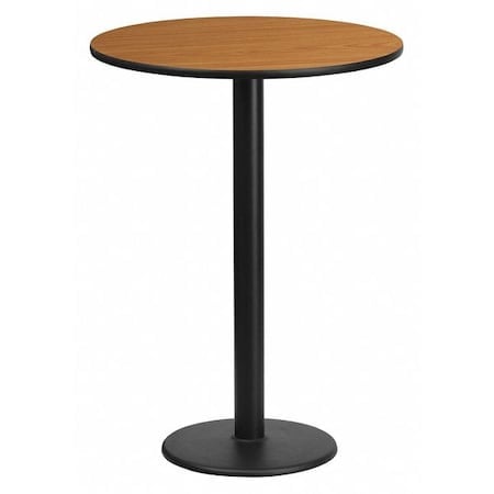 Round Natural Laminate Table, Laminate Top, Wood Grain MPN:XU-RD-24-NATTB-TR18B-GG