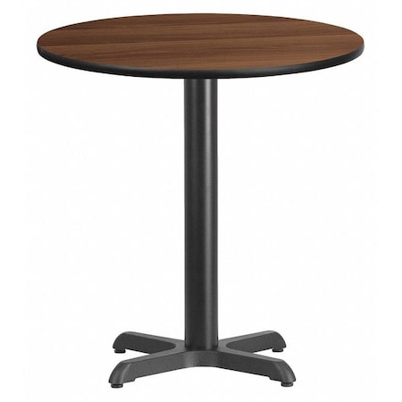 Round Walnut Table Top, Round w/X-Base, 24