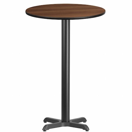 Round Walnut Table Top, Round w/X-Base, 24