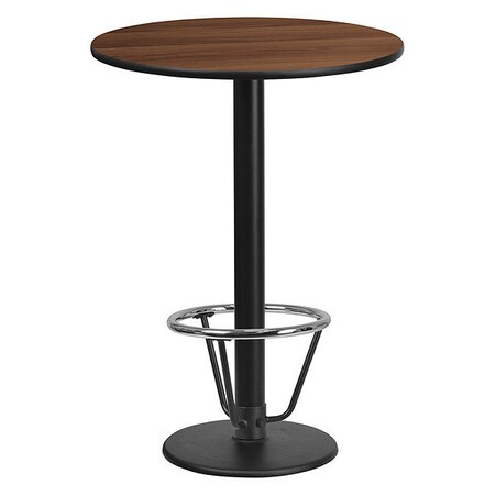 Round Laminate Table, Laminate, Wood Grain MPN:XU-RD-24-WALTB-TR18B-3CFR-GG