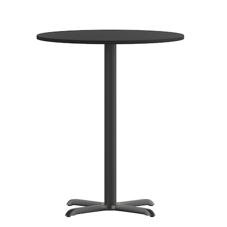 Round Laminate Table Top, Laminate Top, Wood Grain MPN:XU-RD-30-BLKTB-T2222B-GG