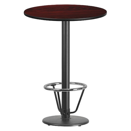 Round Laminate Table, Laminate, Wood Grain MPN:XU-RD-30-MAHTB-TR18B-3CFR-GG