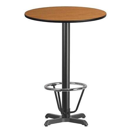 Round Laminate Table, Laminate, Wood Grain MPN:XU-RD-30-NATTB-T2222B-3CFR-GG