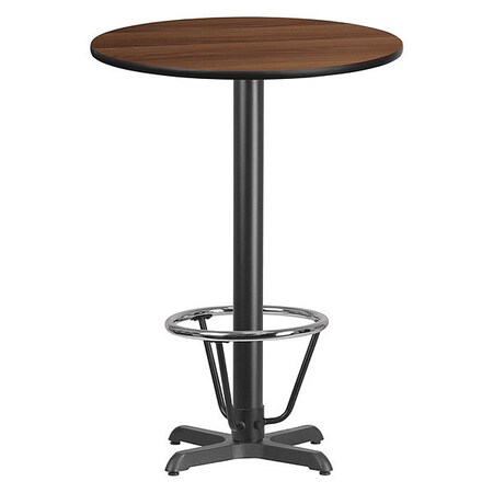 Round Laminate Table, Laminate, Wood Grain MPN:XU-RD-30-WALTB-T2222B-3CFR-GG