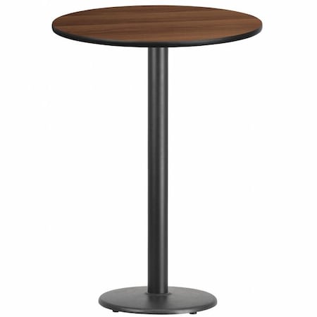 Round Walnut Lmnt Table Top, Round w/Base, 30