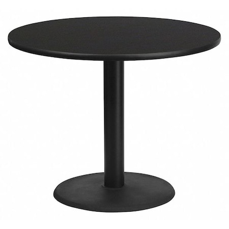 Round Laminate Table Top, Laminate Top, Wood Grain MPN:XU-RD-36-BLKTB-TR24-GG