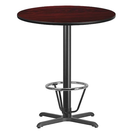 Round Laminate Table, Laminate, Wood Grain MPN:XU-RD-36-MAHTB-T3030B-3CFR-GG