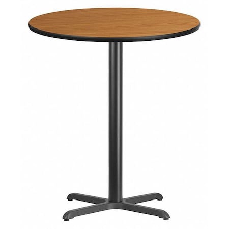 Round Natural Laminate Table, Laminate Top, Wood Grain MPN:XU-RD-36-NATTB-T3030B-GG