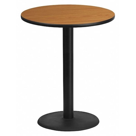 Round Natural Laminate Table, Laminate Top, Wood Grain MPN:XU-RD-36-NATTB-TR24B-GG