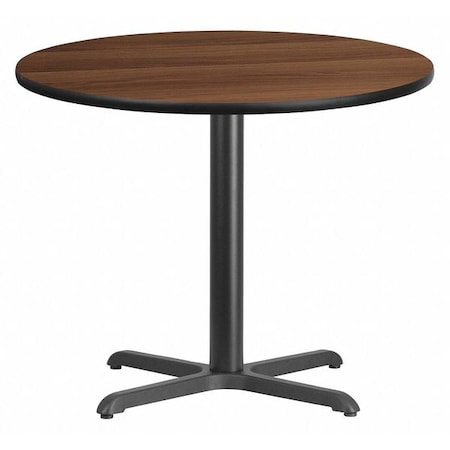Round Walnut Table Top, Round w/X-Base, 36