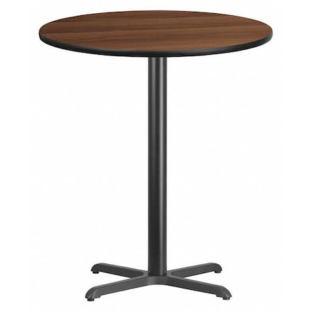 Round Walnut Table Top, Round w/X-Base, 36